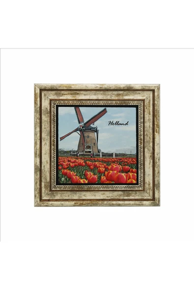 Hollanda Görseli Baskılı Taş Tablo 25X25 - Resim 2