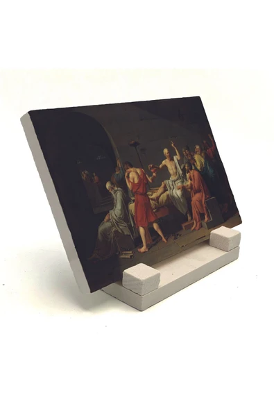 Sokrates'in Ölümü Yağlı Boya (1787 Jacques-Louis David) Baskılı Taş Masaüstlük 10X15 ürün görseli 1