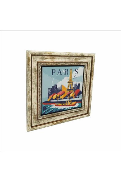 Paris Baskılı Taş Tablo 25X25 ürün görseli 1