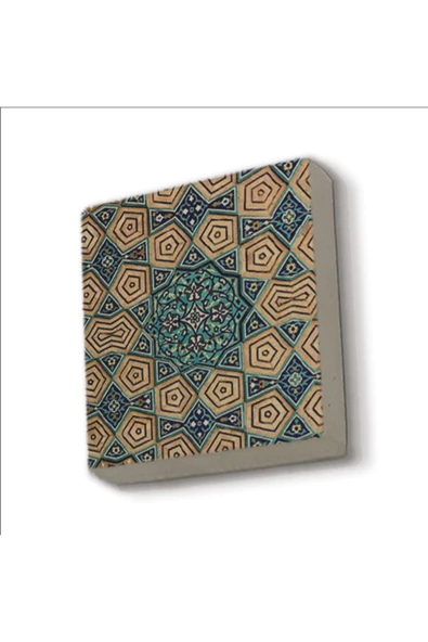 Geometrik Rumi Desen Baskılı Taş Magnet 5X5 ürün görseli 1