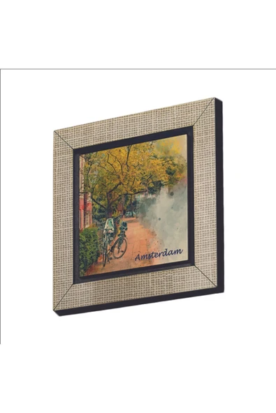 Amsterdam Görseli Baskılı MDF Magnet 7X7 ürün görseli 1