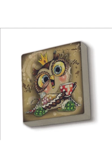 Baykuş Baskılı Taş Magnet 5X5 ürün görseli 1