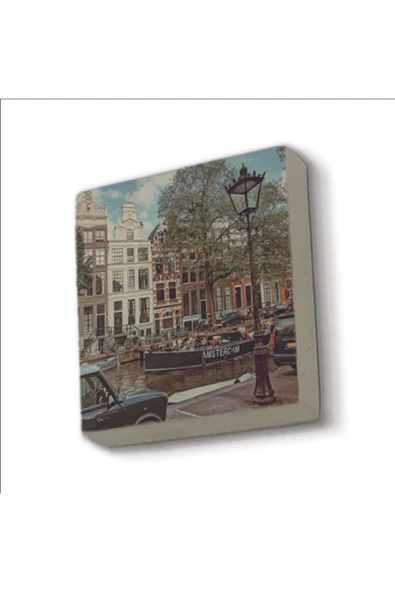 Amsterdam Görseli Baskılı Taş Magnet 5X5 ürün görseli 1