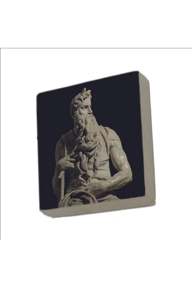 Musa'nın Hükmü Heykeli (Heykeltıraş: Michelangelo) Baskılı Taş Magnet 5X5 ürün görseli 1