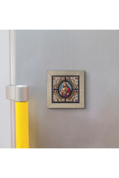 Hz. Isa Görseli Baskılı MDF Magnet 7X7 - Resim 3