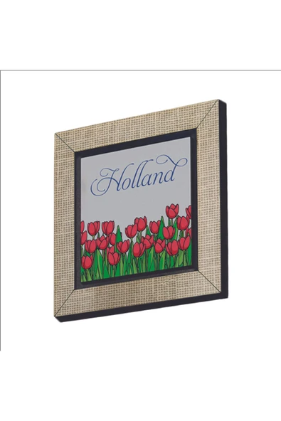 Hollanda Lale Görseli Baskılı MDF Magnet 7X7 ürün görseli 1