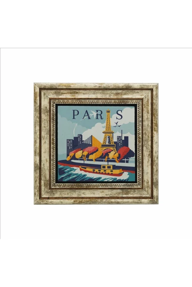 Paris Baskılı Taş Tablo 25X25 - Resim 2