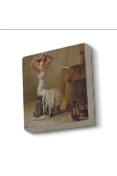 Banyo Sonrası (Theodore Jacques Ralli, 1901) Baskılı Taş Magnet 5X5 ürün görseli 1