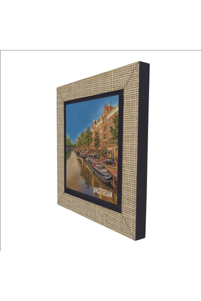 Amsterdam Görseli Baskılı MDF Magnet 7X7 - Resim 5