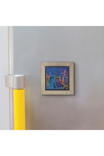 Venedik Görseli Baskılı MDF Magnet 7X7 - Resim 3