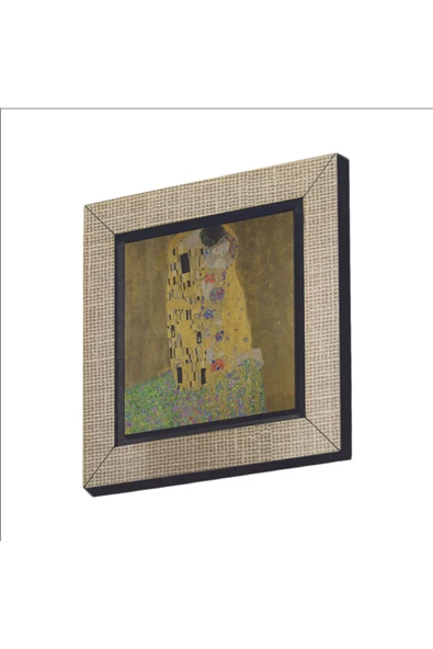 Öpücük (Gustav Klimt, 1907) Baskılı MDF Magnet 7X7 ürün görseli 1