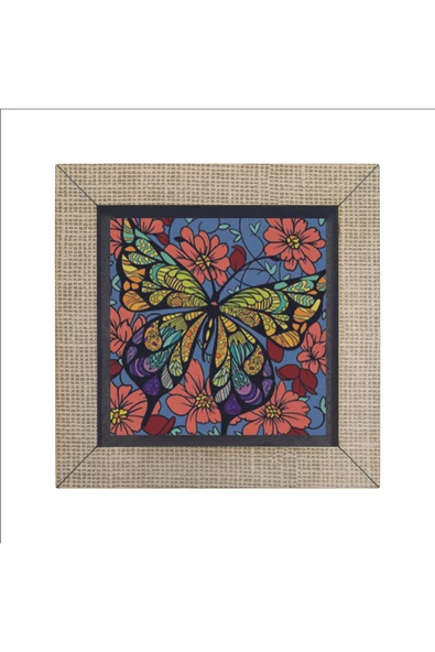Kelebek Baskılı MDF Magnet 7X7 - Resim 4