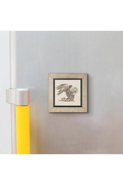 Melek Görseli Baskılı Mdf Magnet - Resim 3