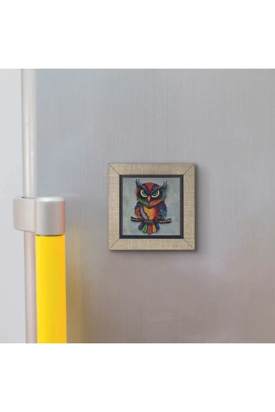 Baykuş Baskılı MDF Magnet 7X7 - Resim 3