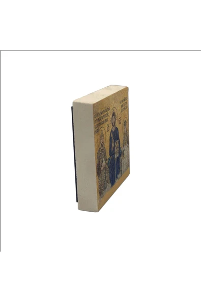 Ayasofya Deesis Mozaiği Baskılı Taş Magnet 5X5 - Resim 4