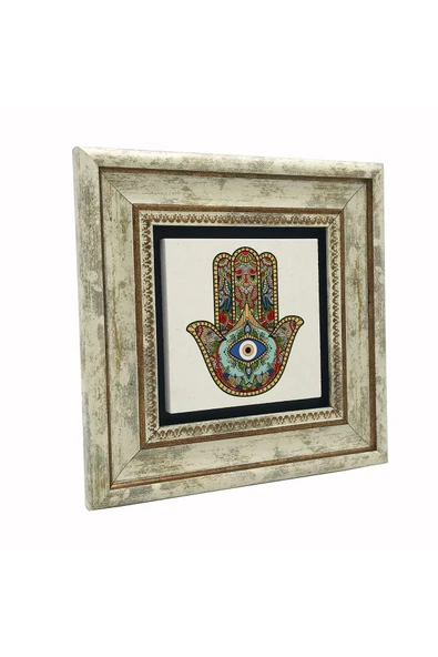 Fatıma’nın Eli Baskılı Taş Tablo 25X25 - Resim 4