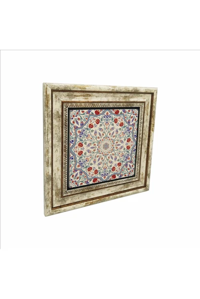 Osmanlı Çini Deseni Baskılı Taş Tablo 25X25 ürün görseli 1