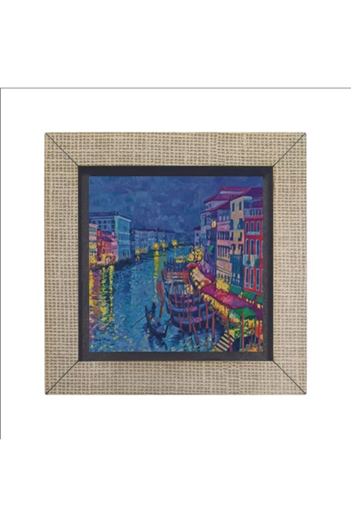 Venedik Görseli Baskılı MDF Magnet 7X7 - Resim 4