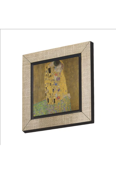 Öpücük Gustav Klimt, 1907 Baskılı Mdf Magnetkrg-169buzdolabı Süsü ürün görseli 1