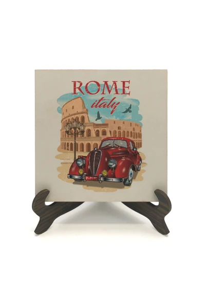 Roma Görseli Baskılı MDF Masaüstlük 10X10 - Resim 2
