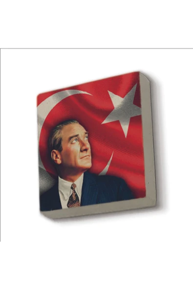 Mustafa Kemal Atatürk Baskılı Taş Magnet 5X5 ürün görseli 1