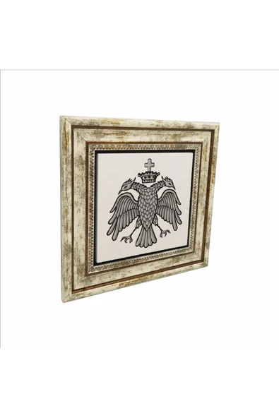 Bizans Kartal Logosu Baskılı Taş Tablo 25X25 ürün görseli 1