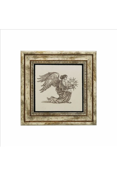 Melek Görseli Baskılı Taş Tablo 25X25 - Resim 2