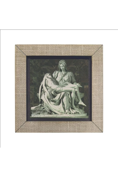 Pietà (Michelangelo, 1498) Baskılı MDF Magnet 7X7 - Resim 4
