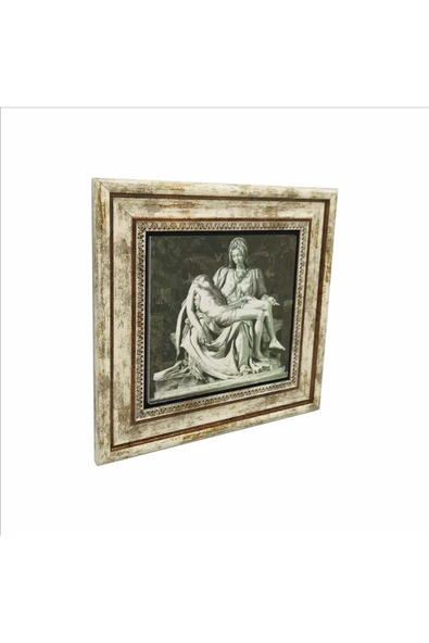 Pietà (Michelangelo, 1498) Baskılı Taş Tablo 25X25 ürün görseli 1