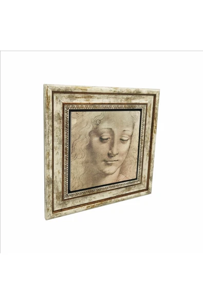 Baş Etüdü (Leonardo Da Vinci) Baskılı Taş Tablo 25X25 ürün görseli 1