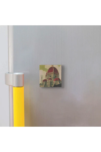 İtalya Görseli Baskılı Taş Magnet 5X5 - Resim 3