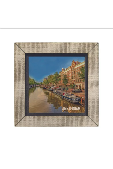 Amsterdam Görseli Baskılı MDF Magnet 7X7 - Resim 4