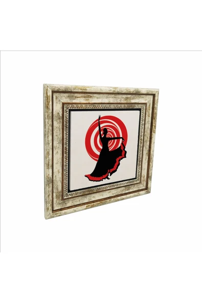 İspanyol Flamenko Dansçısı Baskılı Taş Tablo 25X25 ürün görseli 1