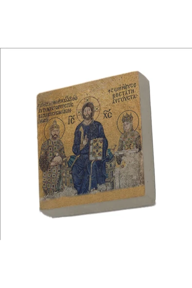 Ayasofya Deesis Mozaiği Baskılı Taş Magnet 5X5 ürün görseli 1