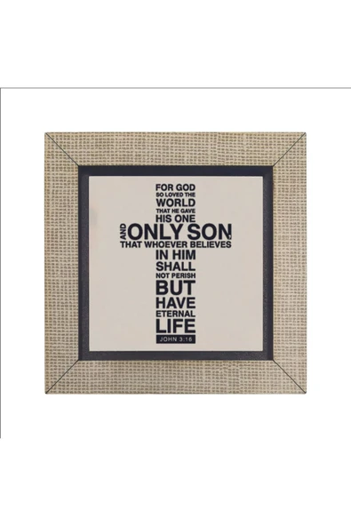 Yuhanna 3:16 Baskılı MDF Magnet 7X7 - Resim 4