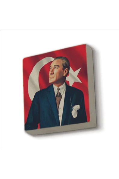 Mustafa Kemal Atatürk Baskılı Taş Magnet 5X5 ürün görseli 1