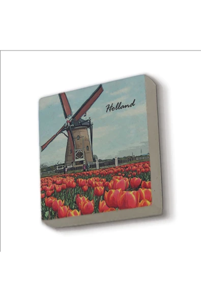 Hollanda Görseli Baskılı Taş Magnet 5X5 ürün görseli 1