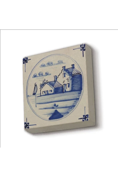 Hollanda Deseni Baskılı Taş Magnet 5X5 ürün görseli 1