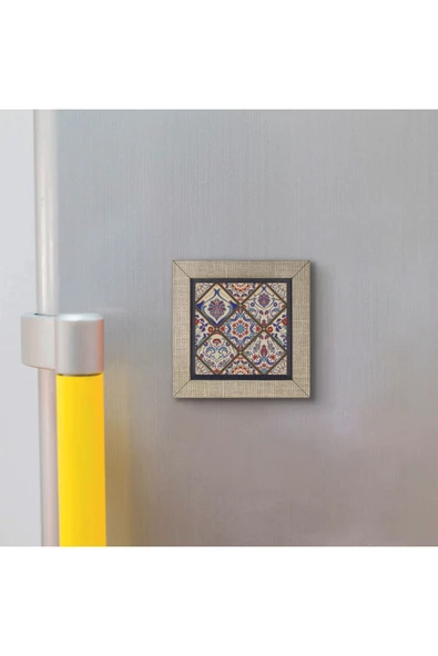 İtalyan Çini Deseni Baskılı MDF Magnet 7X7 - Resim 3