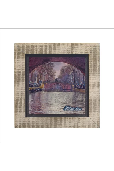 Amsterdam Görseli Baskılı MDF Magnet 7X7 - Resim 4