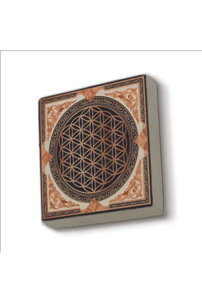 Yaşam Çiçeği Baskılı Taş Magnet 5X5 ürün görseli 1