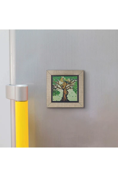 Ağaç Kadın Baskılı MDF Magnet 7X7 - Resim 3