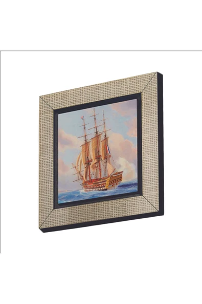 Fransız Gemisi (Jacob Hägg, 1903) Baskılı MDF Magnet 7X7 ürün görseli 1