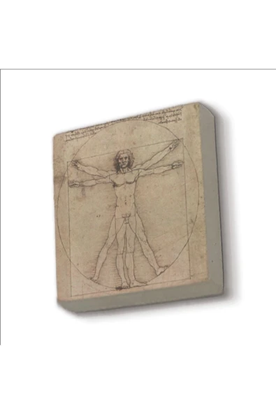 Vitruvius Adamı (Leonardo Da Vinci, 1492) Baskılı Taş Magnet 5X5 ürün görseli 1