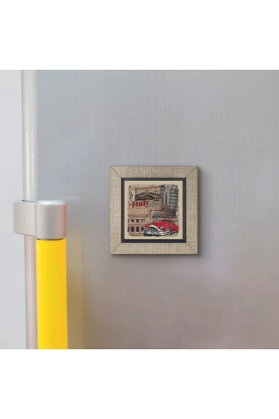 İtalya Görseli Baskılı MDF Magnet 7X7 - Resim 3