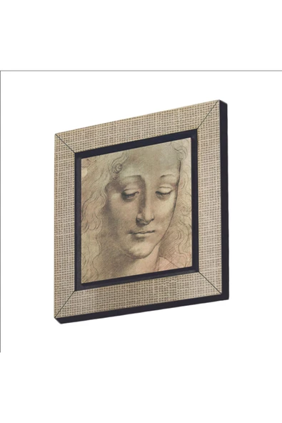 Baş Etüdü (Leonardo Da Vinci) Baskılı MDF Magnet 7X7 ürün görseli 1