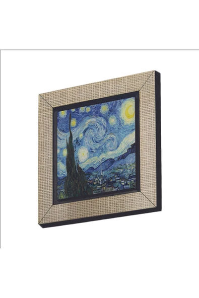 Yıldızlı Gece (Vincent Van Gogh, 1889) Baskılı MDF Magnet 7X7 ürün görseli 1