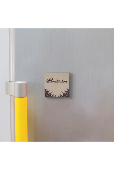 Amsterdam Görseli Baskılı Taş Magnet 5X5 - Resim 3