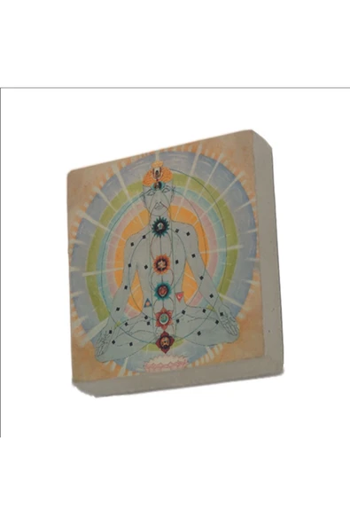Çakra Enerji Haritası – Meditasyon ve Spritüel Denge Baskılı Taş Magnet 5X5 ürün görseli 1