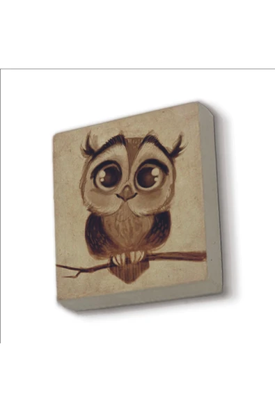 Baykuş Baskılı Taş Magnet 5X5 ürün görseli 1